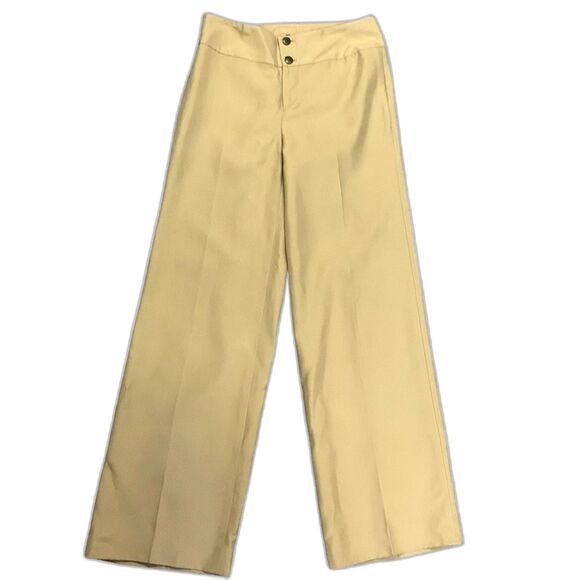 Lauren Ralph Lauren Tan Silk 2 Button High Rise Wide Leg Trouser Pants Size 2 - Picture 1 of 15
